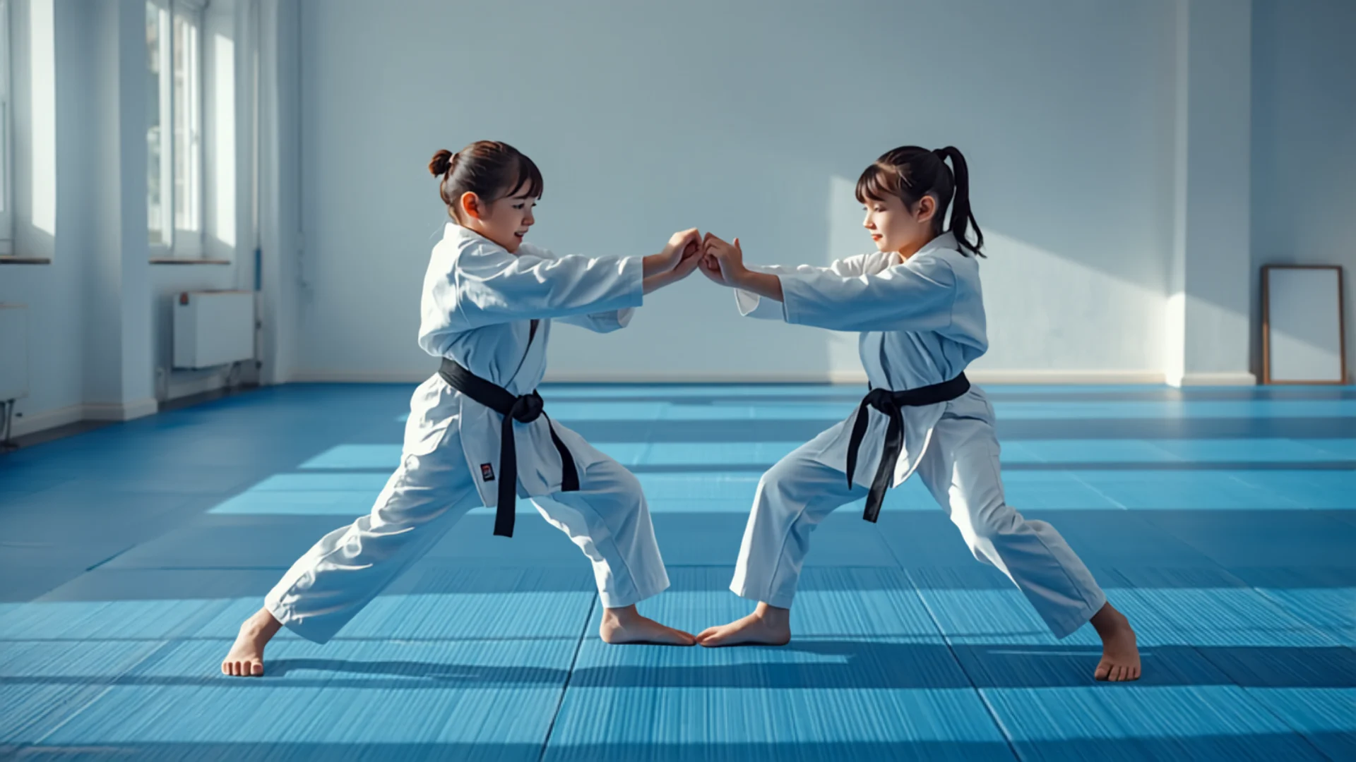Karate programs for kids include partner drills at every level